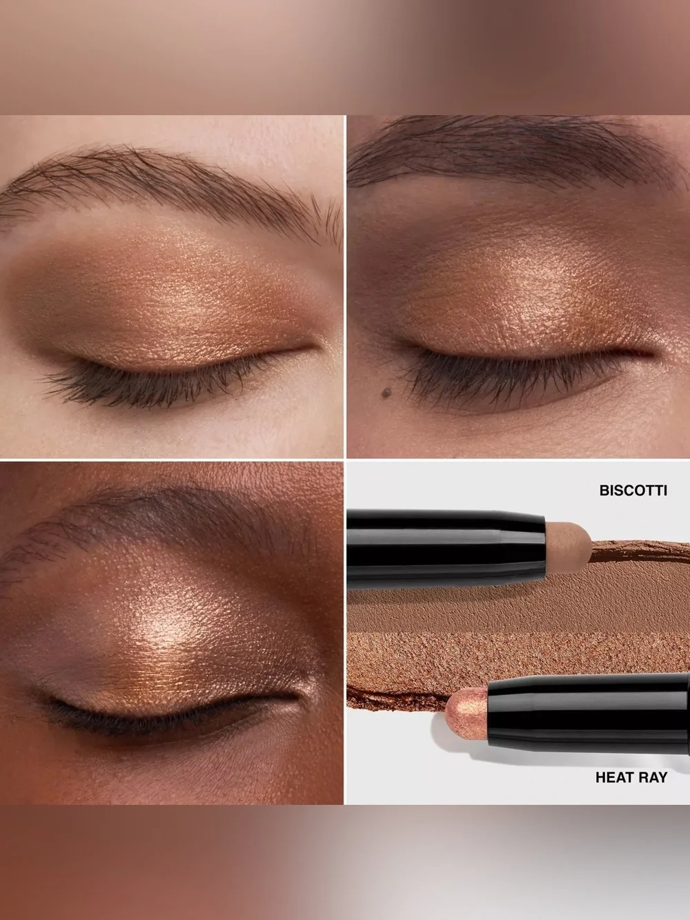 NEW✅ Bobbi Brown• Dual End Long-Wear Cream EyeShadow Stick • Heat Ray & Biscotti